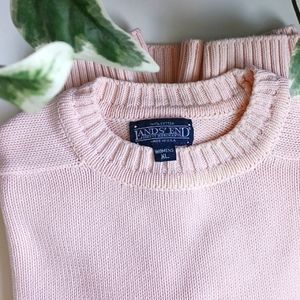 🍁 Womens VTG Lands' End Drifter crewneck sweater in peach 🇺🇸